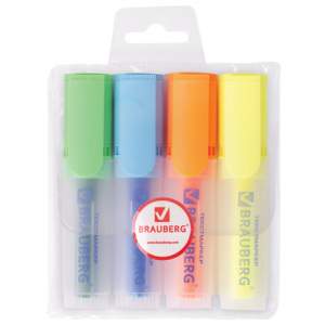 Набор текстовыделителей 4цв. BRAUBERG 